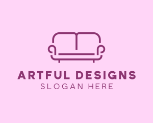 Purple Sofa Furniture logo design