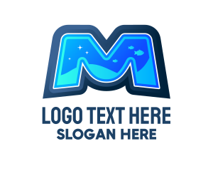 Underwater - Aquatic Letter M logo design