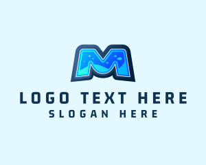 Letter M - Aquatic Letter M logo design