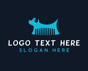 Siberian Husky - Dog Pet Comb Grooming logo design