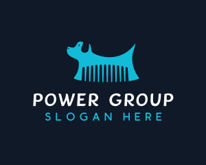Dog Pet Comb Grooming Logo