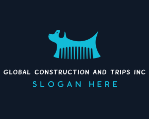 Veterinarian - Dog Pet Comb Grooming logo design