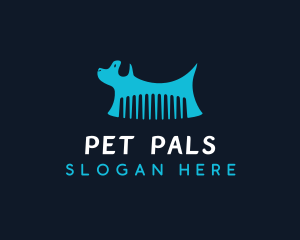 Dog Pet Comb Grooming logo design