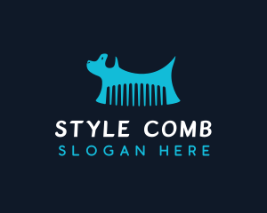 Dog Pet Comb Grooming logo design