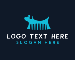 Dog Pet Comb Grooming Logo
