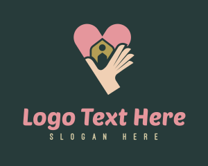 Helping Hand - Charity Heart Home logo design