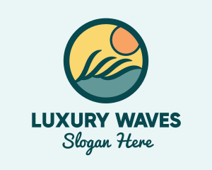 Ocean Wave Surfing logo design