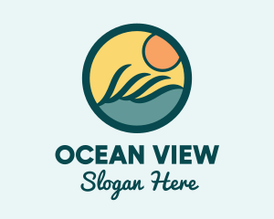 Ocean Wave Surfing logo design