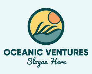 Ocean Wave Surfing logo design