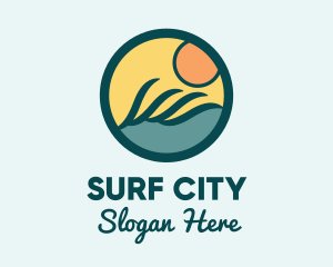 Ocean Wave Surfing logo design