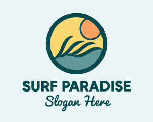 Ocean Wave Surfing logo design