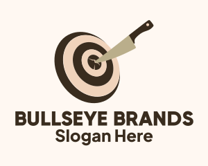 Knife Bullseye Target logo design