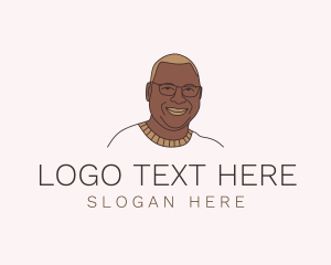 Glasses - Smiling Man Character logo design