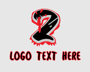 Splatter Graffiti Number 2 Logo