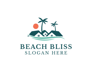 Tropical Beach Resort House logo design