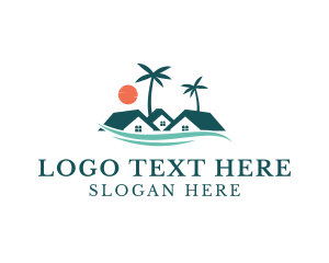 Tropical Beach Resort House Logo