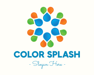 Multicolor Flower Petals logo design