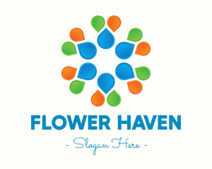 Multicolor Flower Petals logo design