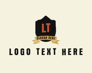 Retro - Grunge Crest Ribbon logo design