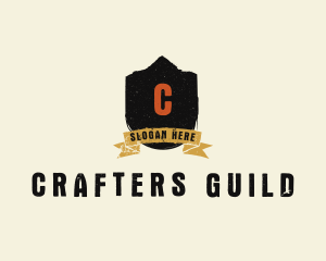 Guild - Grunge Crest Ribbon logo design