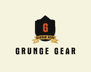 Grunge - Grunge Crest Ribbon logo design