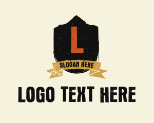 Grunge - Grunge Crest Ribbon Letter logo design