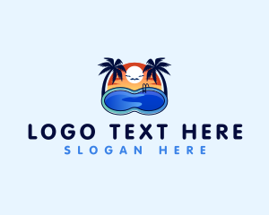 Pool - Swimming Pool Resort logo design