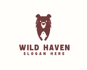 Bear Fish Wildlife logo design