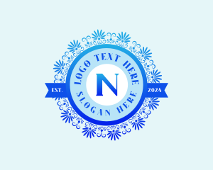 Badge - Greek Nu Letter N logo design