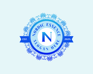 Greek Nu Letter N logo design