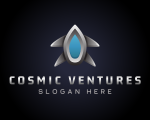 Metallic UFO Alien Spacecraft logo design