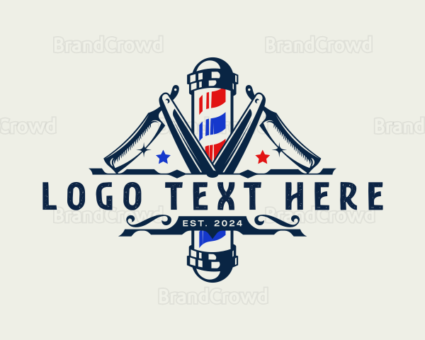 Barbershop Haircut Grooming Logo