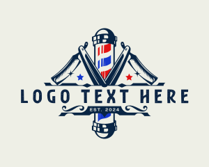 Barbershop Haircut Grooming logo design