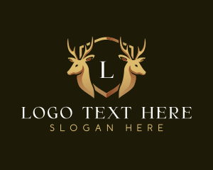 Horn - Elegant Deer Crest logo design