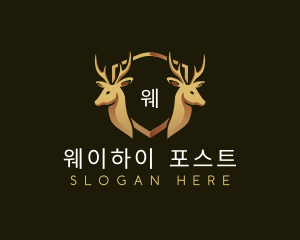 Elegant Deer Crest logo design