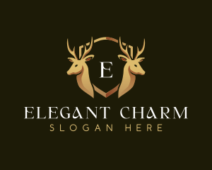 Elegant Deer Crest logo design