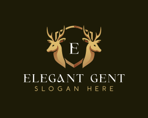 Elegant Deer Crest logo design