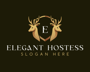 Elegant Deer Crest logo design