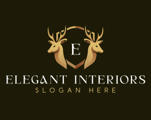 Elegant Deer Crest logo design