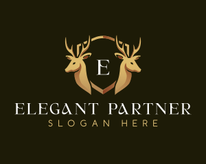 Elegant Deer Crest logo design