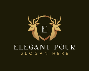 Elegant Deer Crest logo design