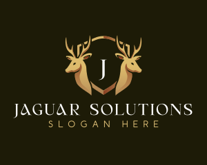 Elegant Deer Crest logo design