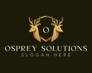 Elegant Deer Crest logo design