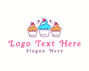 Confectionery - Cherry Cupcake Dessert logo design