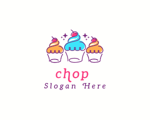 Icing - Cherry Cupcake Dessert logo design