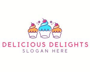 Cherry Cupcake Dessert logo design