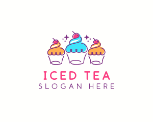 Cherry Cupcake Dessert logo design