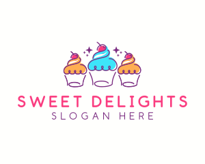 Cherry Cupcake Dessert logo design