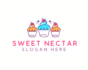 Cherry Cupcake Dessert logo design