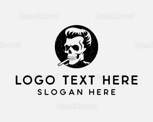 Skull Cigarette Smoke Logo